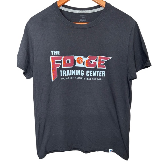Russell Athletic Black Tee Shirt Forge Basketball Training Center Men's Medium - Picture 1 of 3